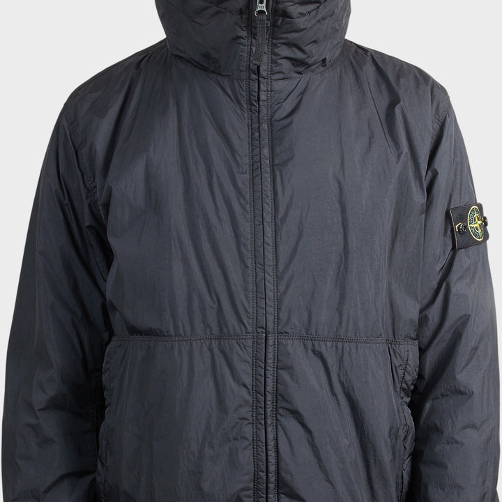 Stone Island Crinkle Reps Nylon Hooded Jakke I Navy