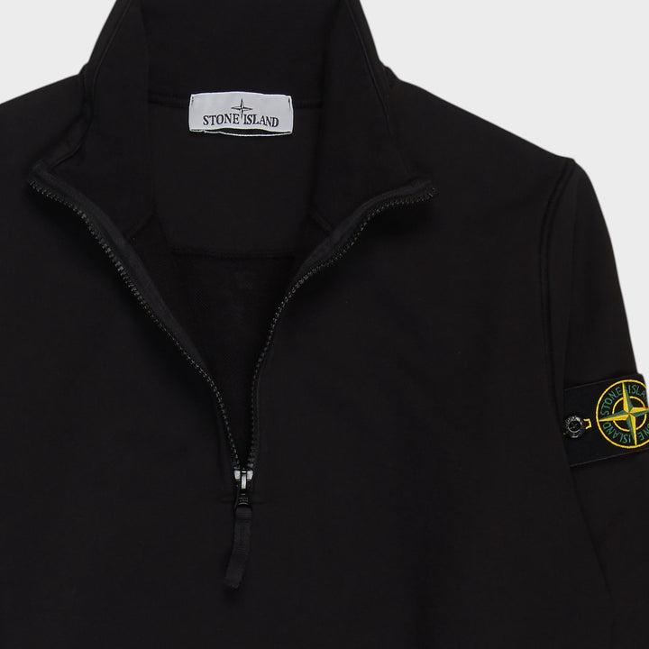 Stone Island Organic Fleece Half-Zipper Sweatshirt I Sort