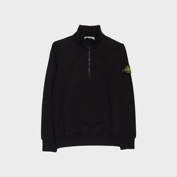 Stone Island Organic Fleece Half-Zipper Sweatshirt I Sort