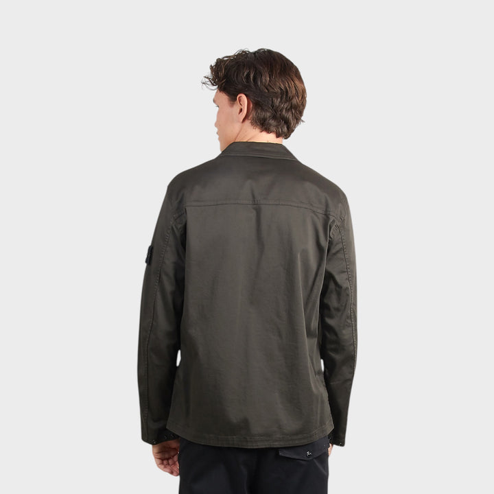 Stone Island Satin Cotton Overshirt I Dark Brown