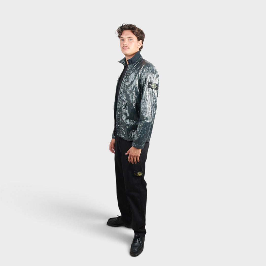 Stone Island Crinkled Nylon Overshirt I Dark Green