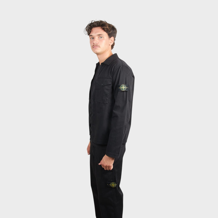 Stone Island Satin Cotton Overshirt I Black