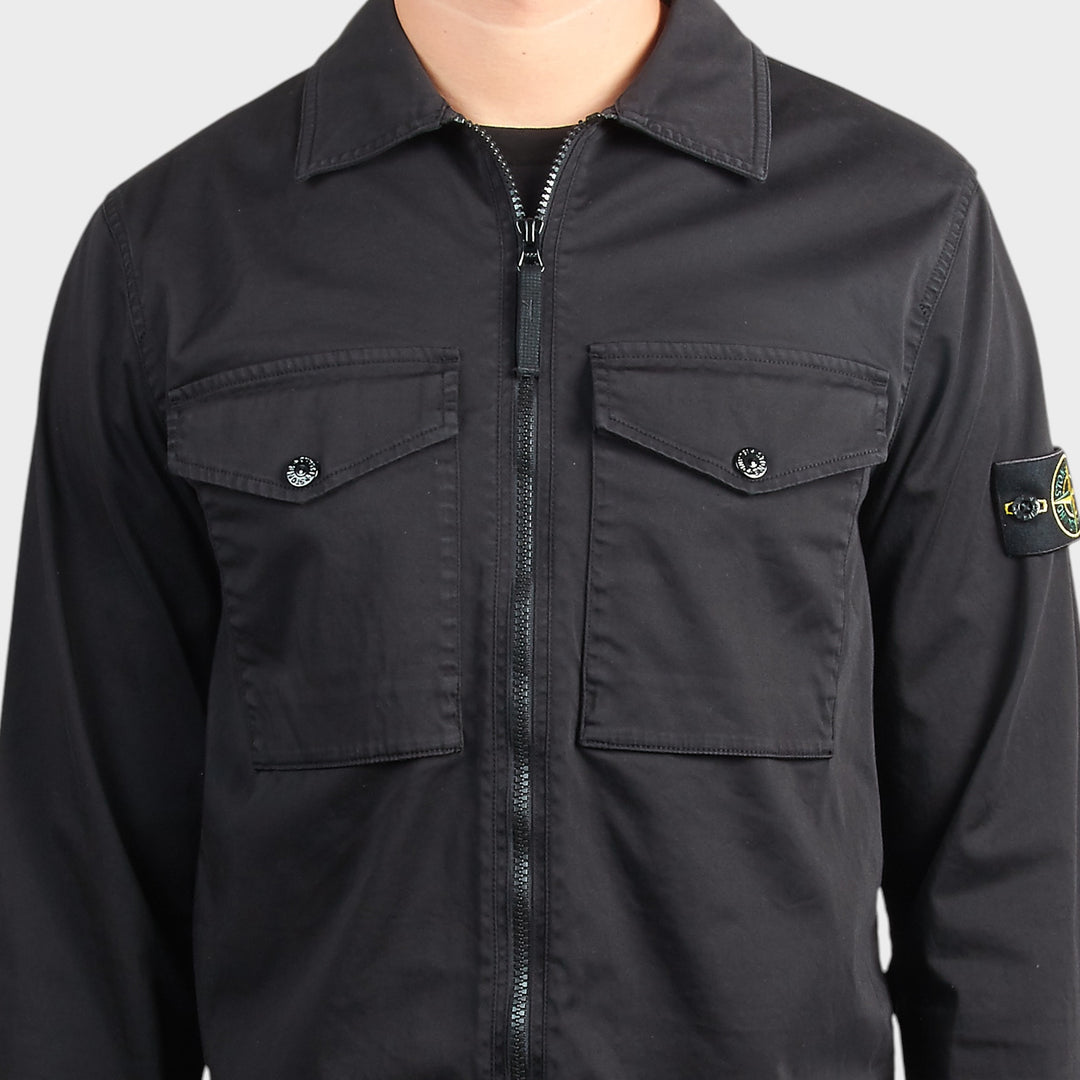Stone Island Satin Cotton Overshirt I Black