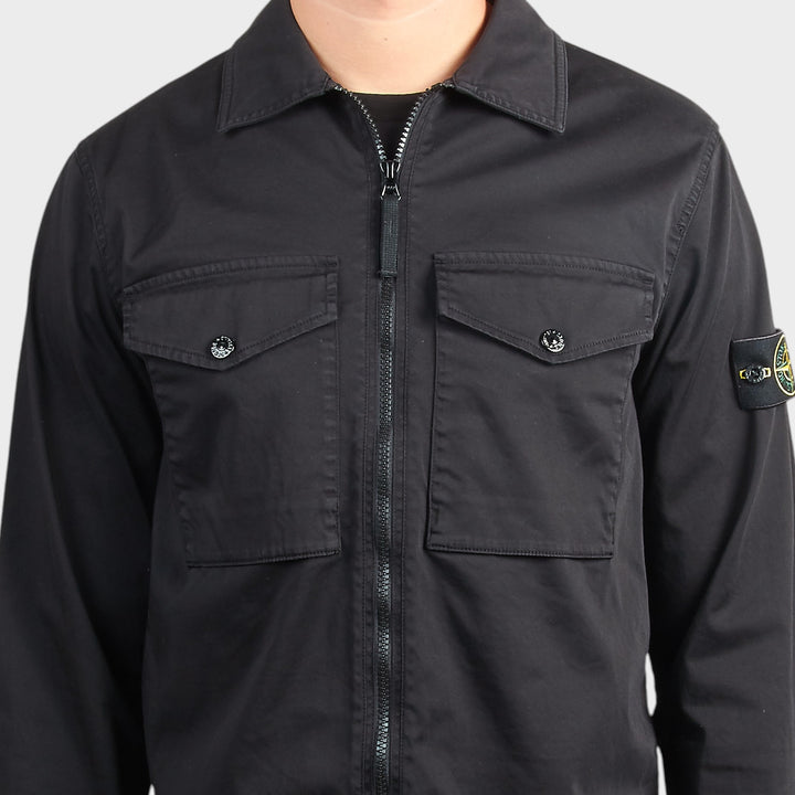 Stone Island Satin Cotton Overshirt I Black