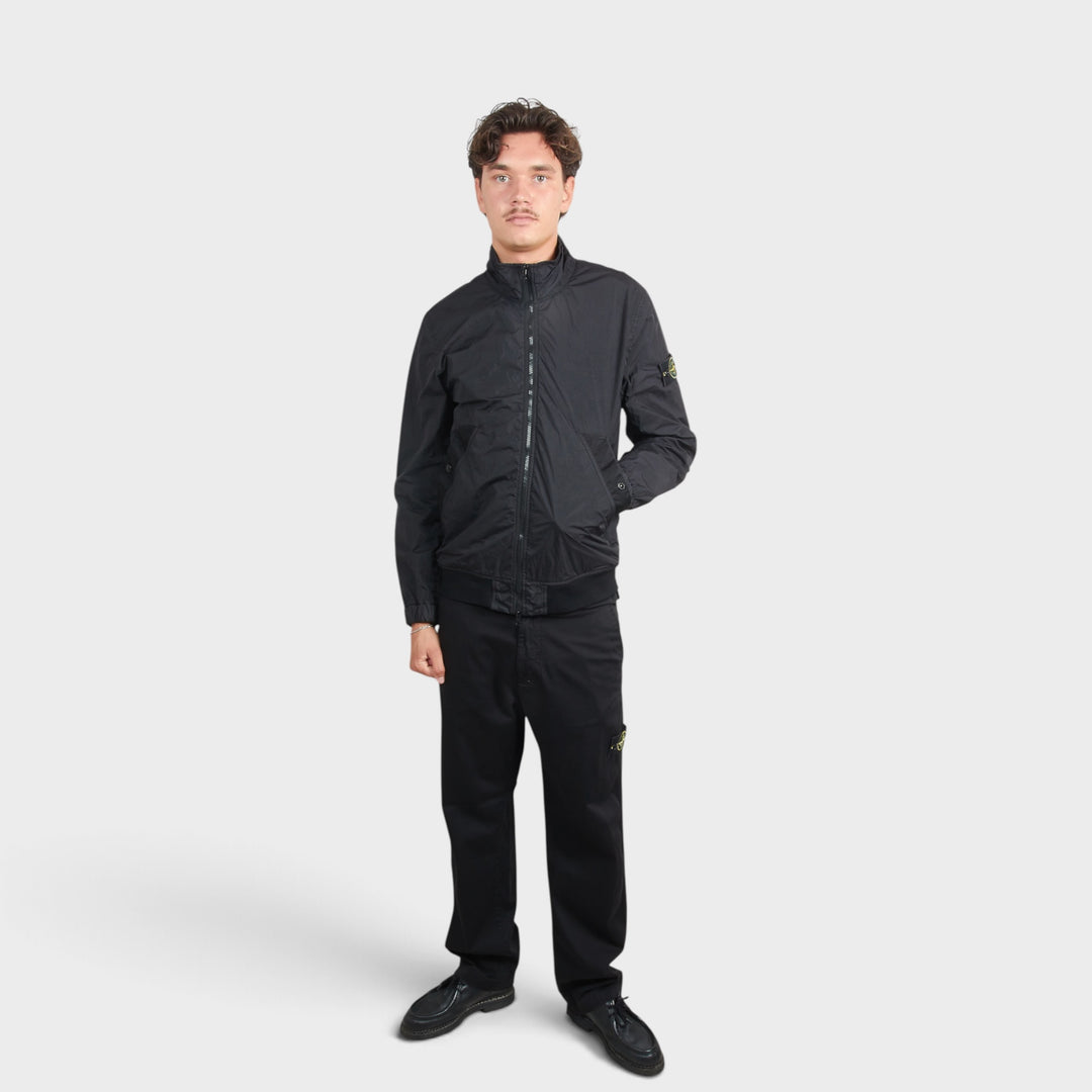 Stone Island Garment Dyed Crinkle Reps Jakke I Sort