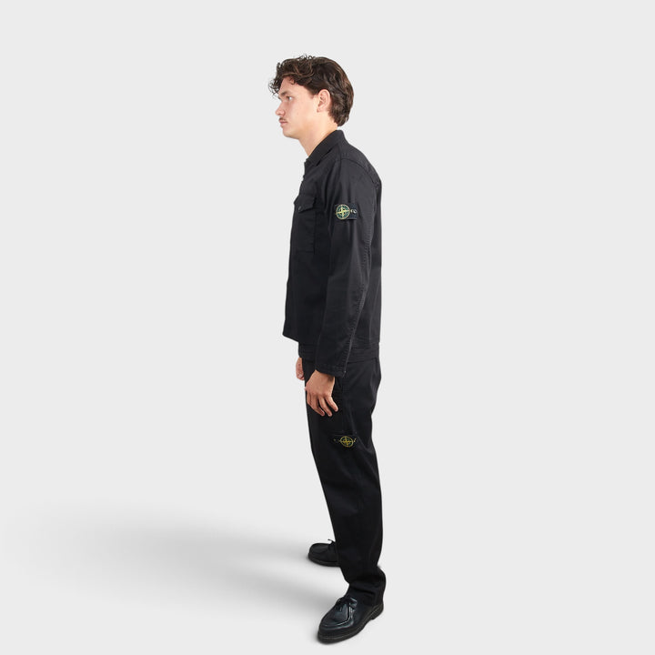 Stone Island Satin Cotton Overshirt I Black