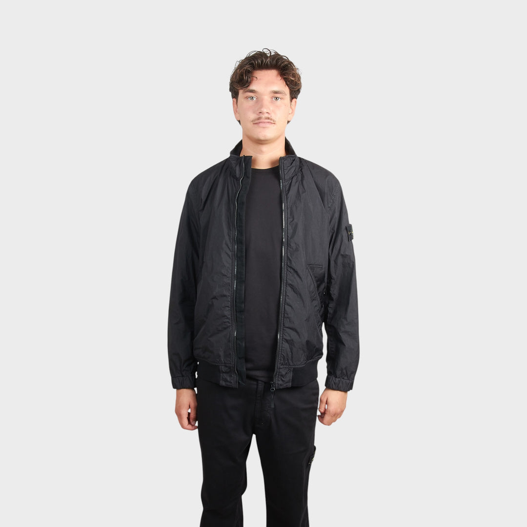 Stone Island Garment Dyed Crinkle Reps Jakke I Sort
