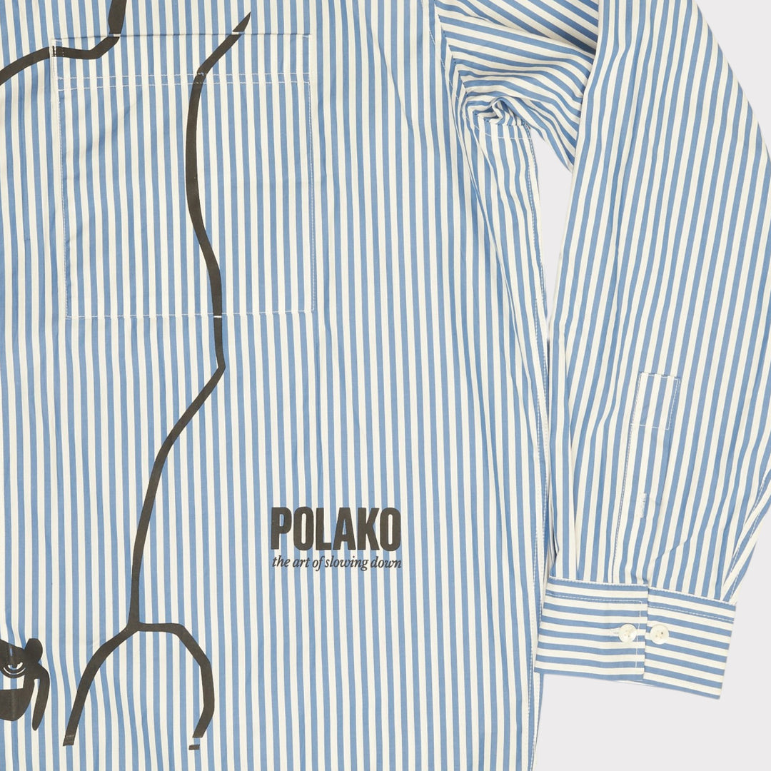Cejf x Benny Brankovic BB Polin Skjorte I Blue Stripe