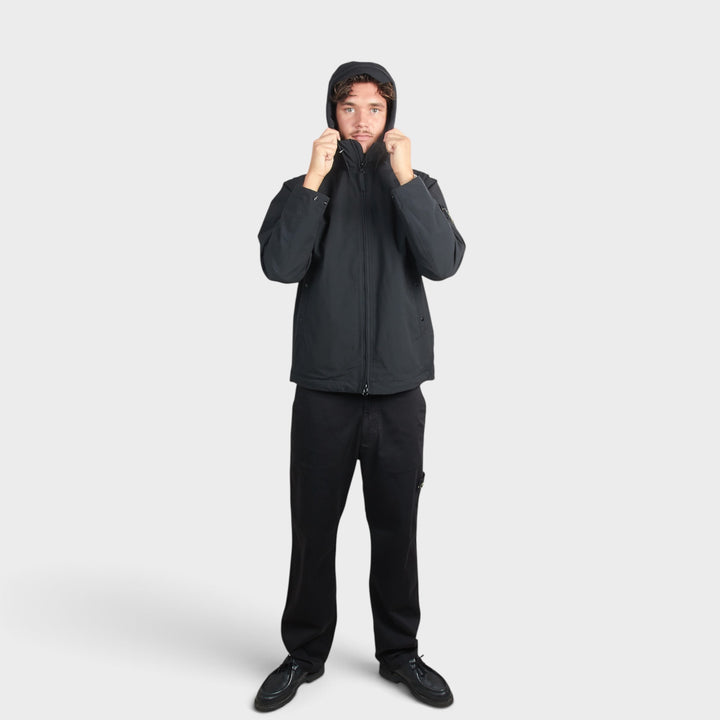 Stone Island Soft Shell-R E.Dye Technology Jakke I Sort
