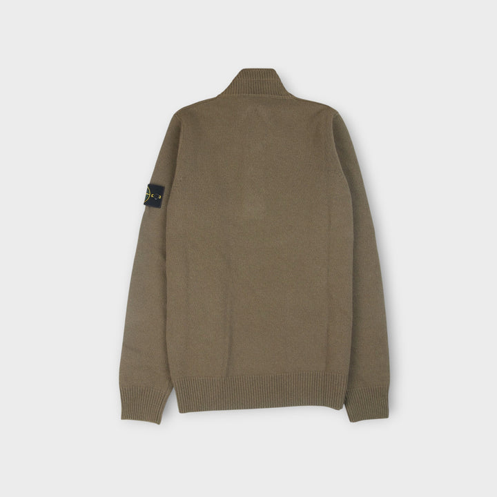 STONE ISLAND MAGLIA RWS BUTTON UP KNIT I DARK GREEN