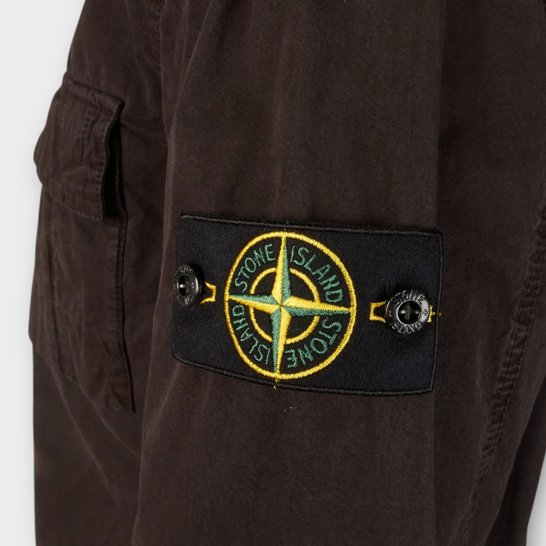 Stone Island Brushed Organic Cotton Canvas Overshirt I Black