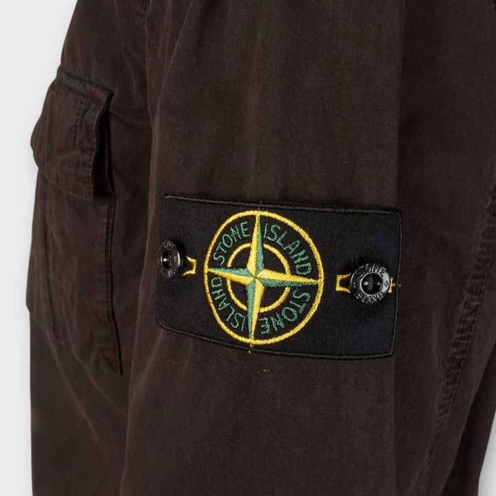 Stone Island Brushed Organic Cotton Canvas Overshirt I Black