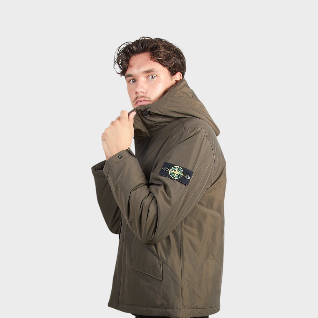 Stone Island Micro Twill Hooded Jakke I Coal Grey