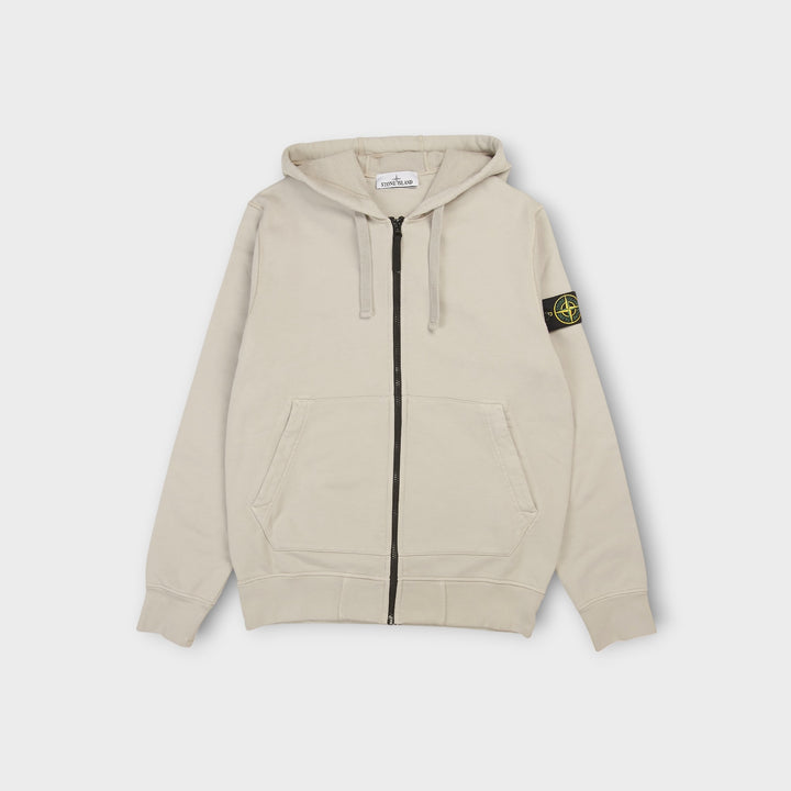Stone Island Organic Cotton Zip Hoodie I Light Grey