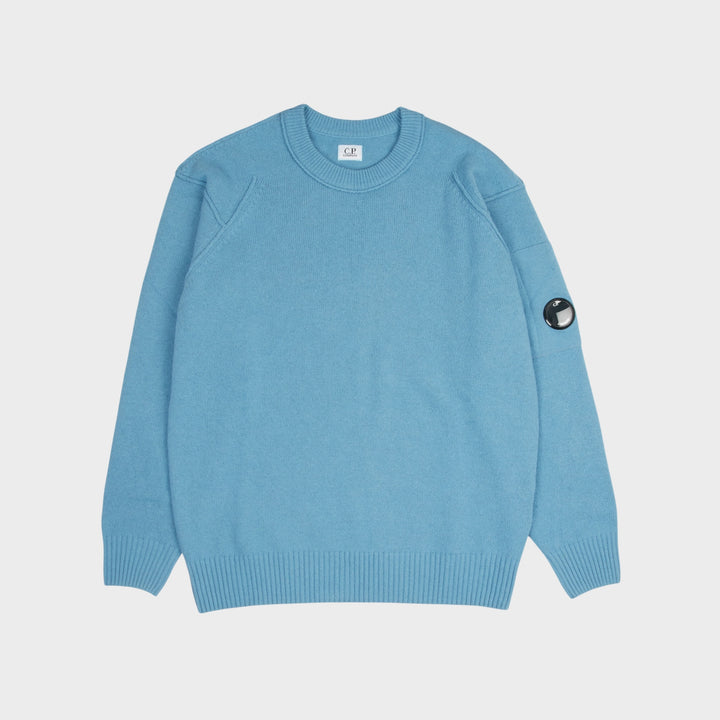 C.P. Company Lambswool GRS Lens Crewneck I Aegean Blue