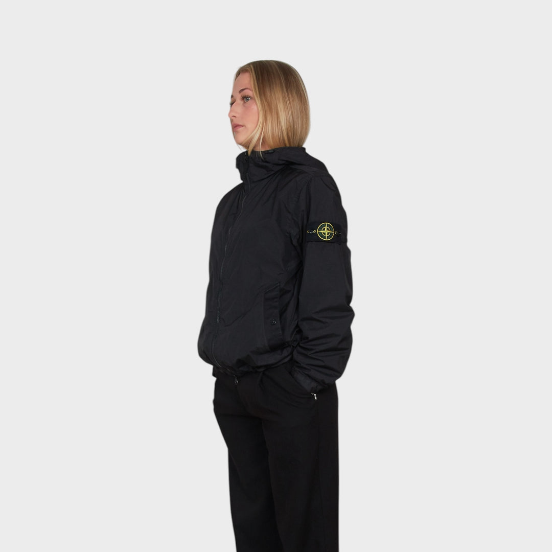 Stone Island Garment Dyed Crinkle Reps Nylon Jakke I Sort