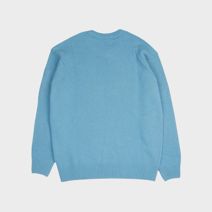 C.P. Company Lambswool GRS Lens Crewneck I Aegean Blue