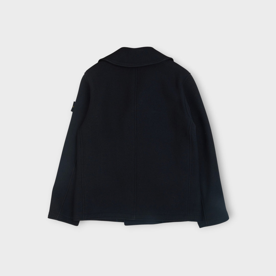 Stone Island Heavy Melton Button Jakke I Navy