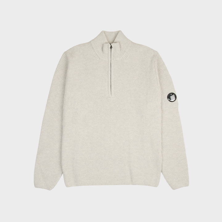 C.P. Company Lambswool GRS Halfzip Sweater I Light grey