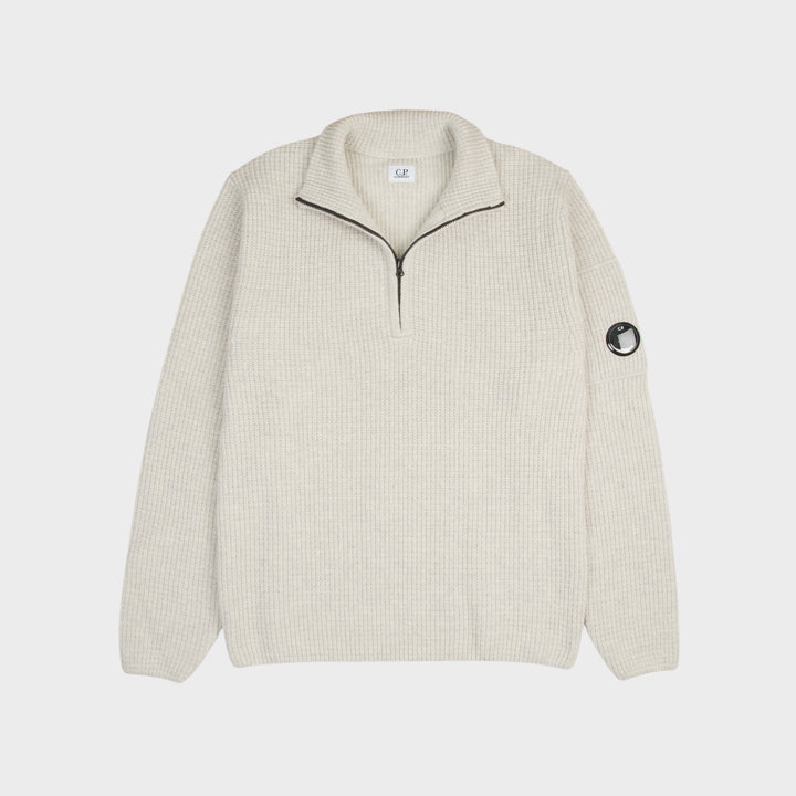 C.P. Company Lambswool GRS Halfzip Sweater I Light grey