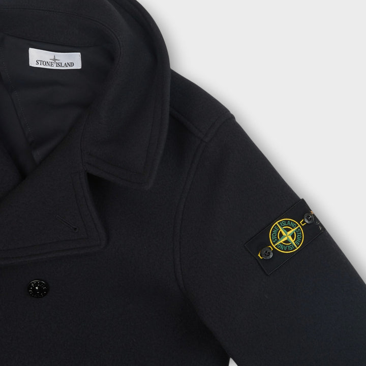 Stone Island Heavy Melton Button Jakke I Navy