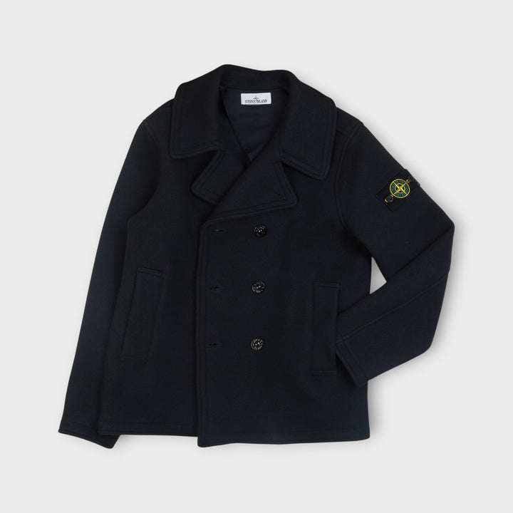 Stone Island Heavy Melton Button Jakke I Navy