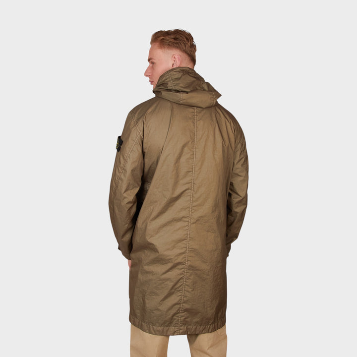 Stone Island Membrana 3L TC Long Hooded Coat I Military Green