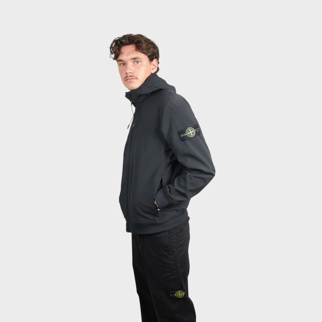 Stone Island Soft Shell-R E.Dye Technology Jakke I Sort