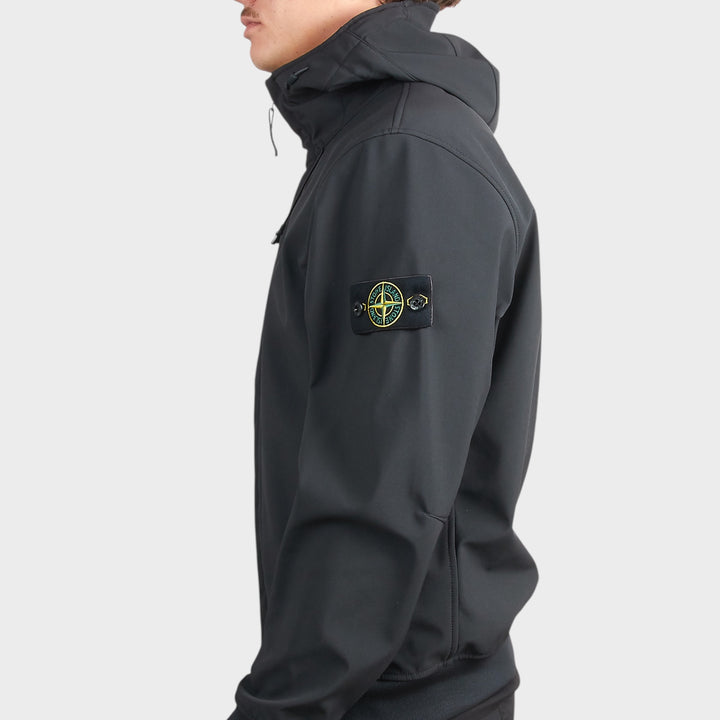 Stone Island Soft Shell-R E.Dye Technology Jakke I Sort