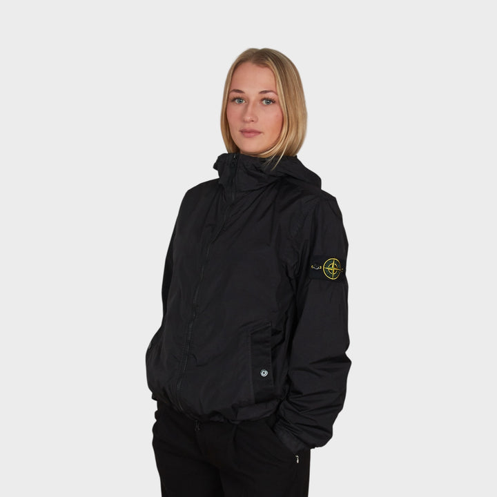 Stone Island Garment Dyed Crinkle Reps Nylon Jakke I Sort