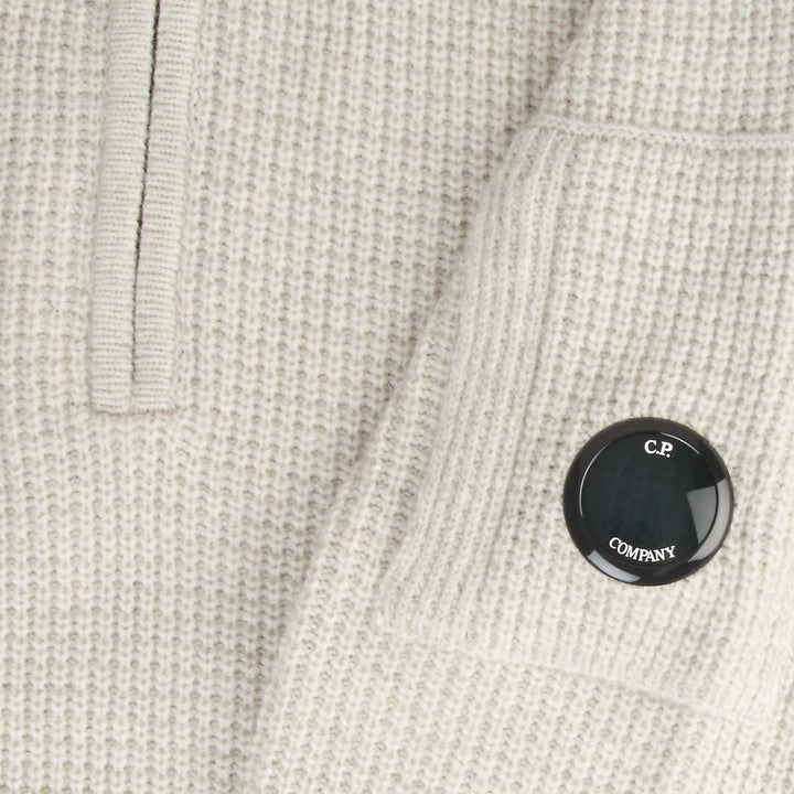 C.P. Company Lambswool GRS Halfzip Sweater I Light grey