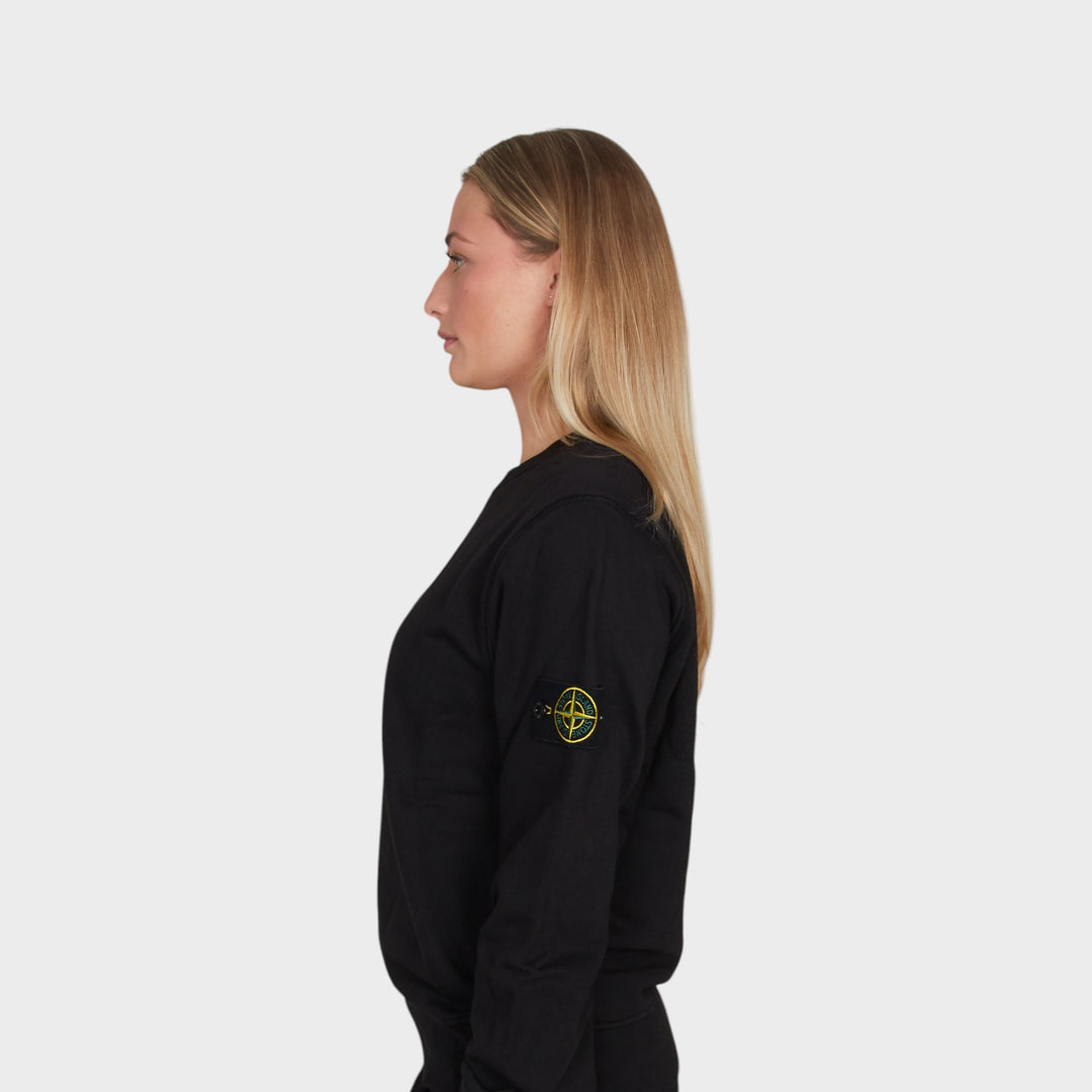 Stone Island Felpa Crewneck In Black