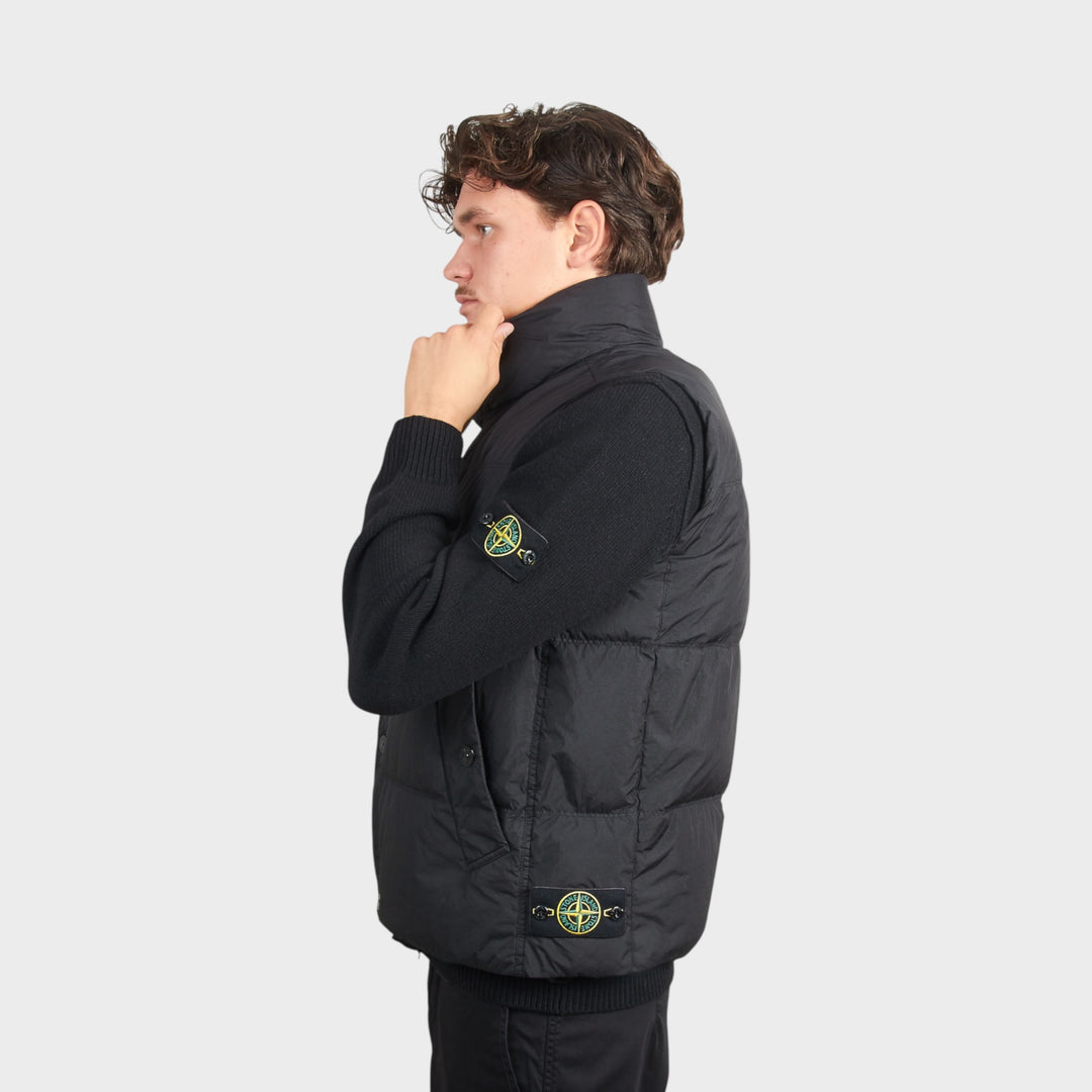 Stone Island Wind-Resistant Crinkle Reps Nylon Vest I Sort
