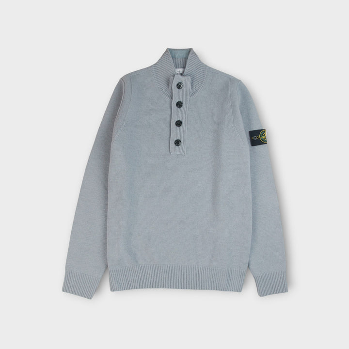 STONE ISLAND MAGLIA RWS BUTTON UP KNIT I LIGHT BLUE