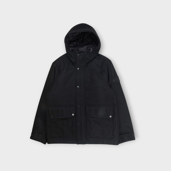 Stone Island Wool Nylon Flannel Ghost Jacket I Black