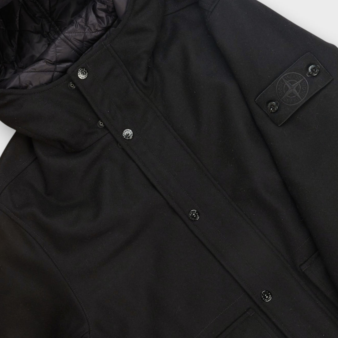 Stone Island Wool Nylon Flannel Ghost Jacket I Black