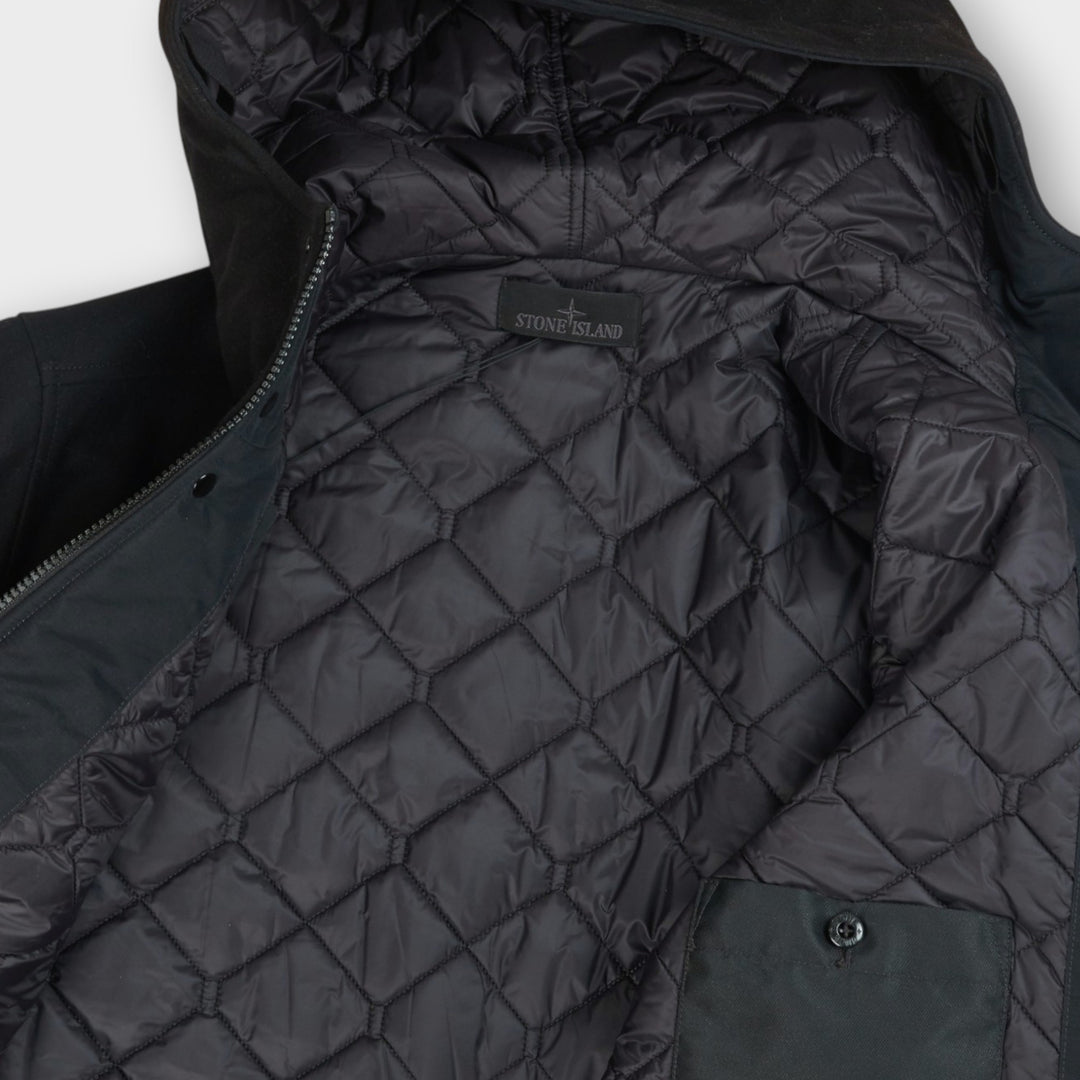 Stone Island Wool Nylon Flannel Ghost Jacket I Black
