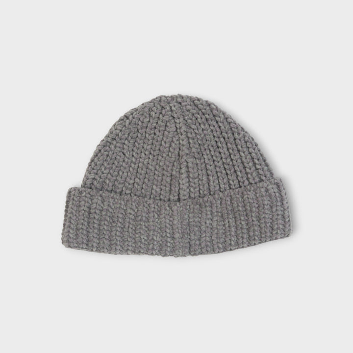 Stone Island Script Logo Embroidery Beanie I Grå
