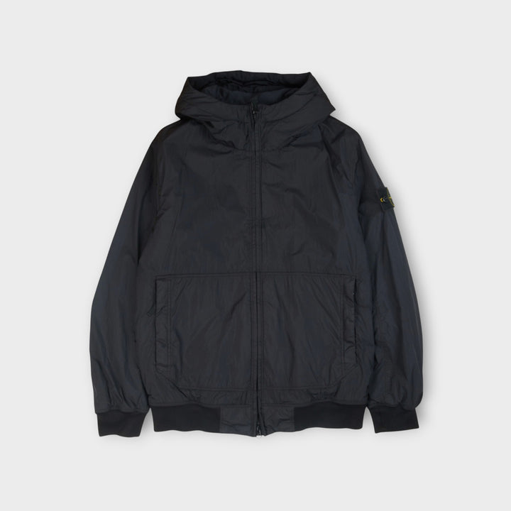 Stone Island Crinkle Reps Nylon Hooded Jakke I Navy