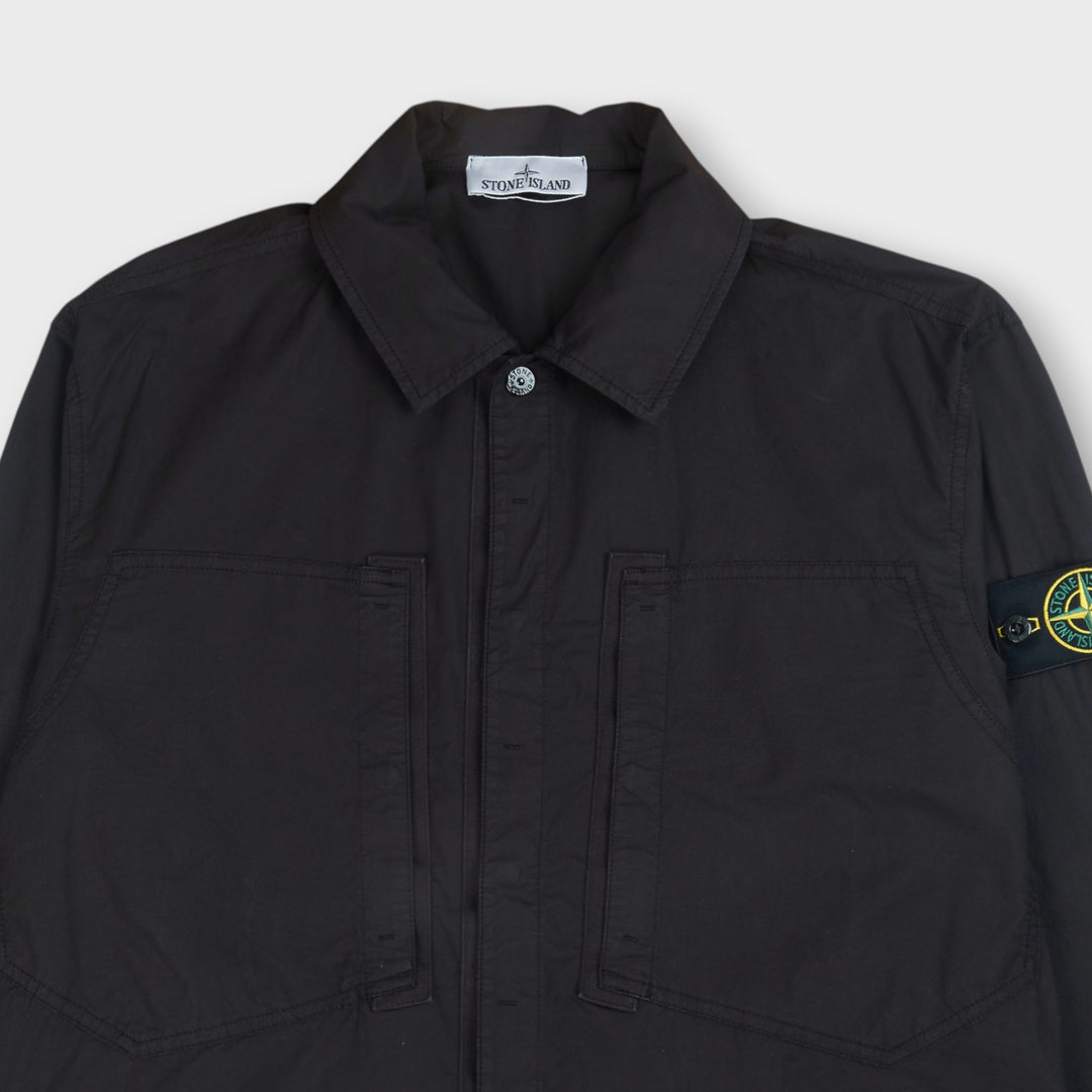 Stone Island Stretch Cotton Zip-Up Overshirt I Sort