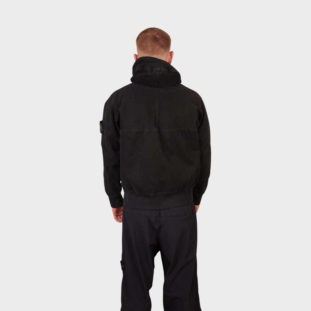 Stone Island Panama Cotton Hooded Jacket I Sort