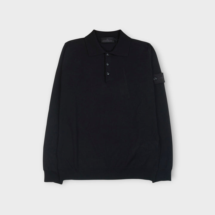 Stone Island Ghost Pure Wool Polo Sweater I Sort