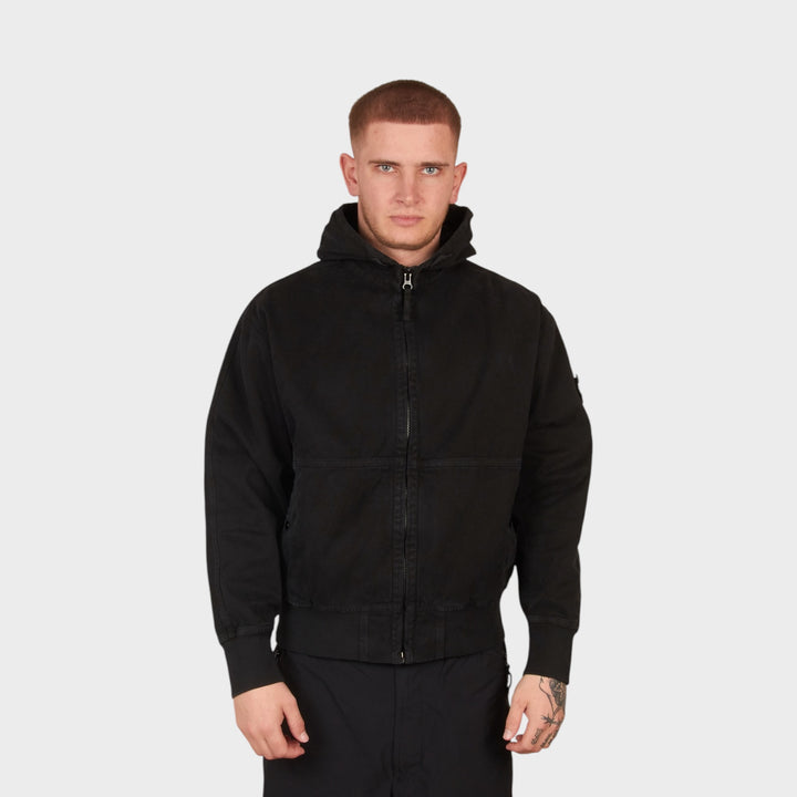 Stone Island Panama Cotton Hooded Jacket I Sort