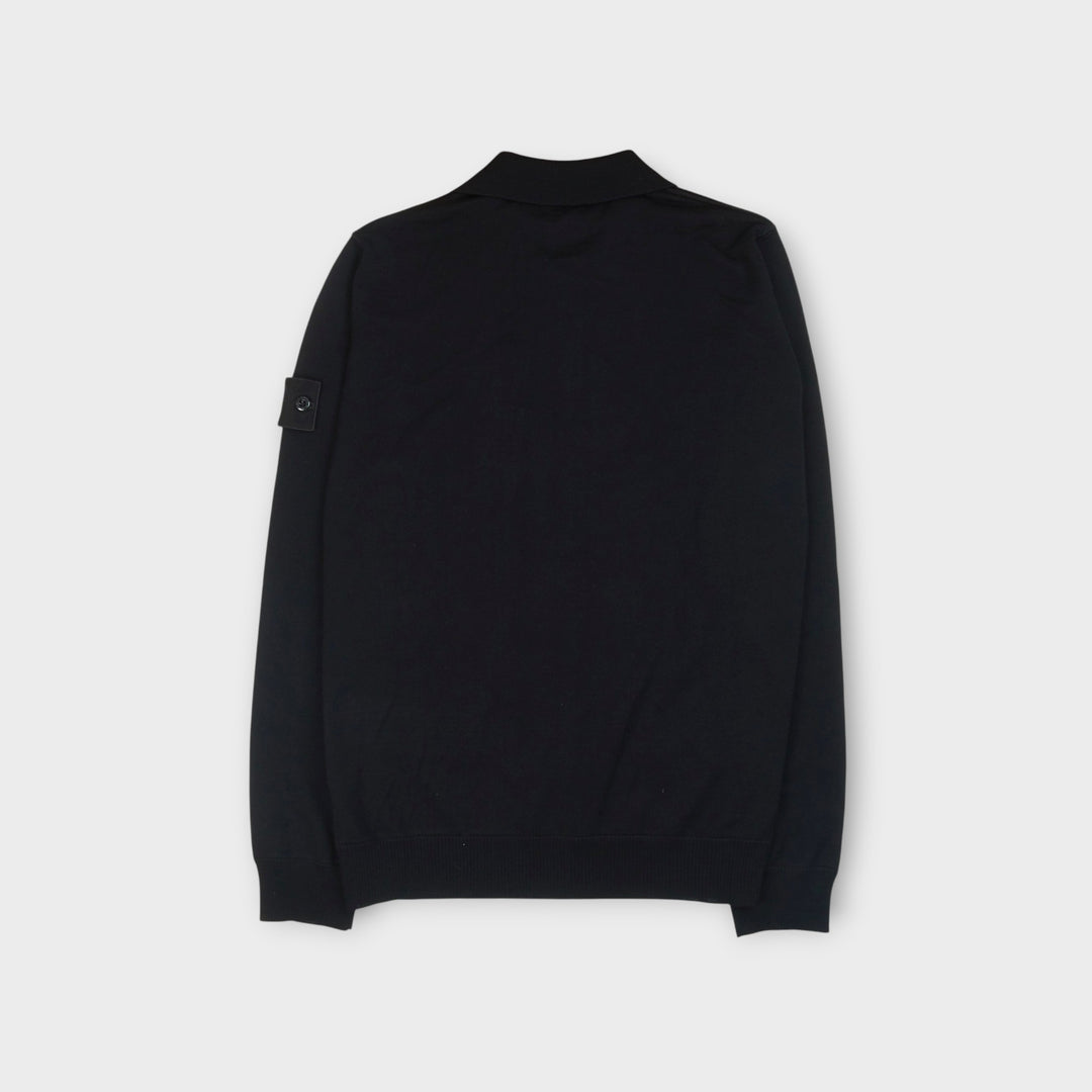 Stone Island Ghost Pure Wool Polo Sweater I Sort