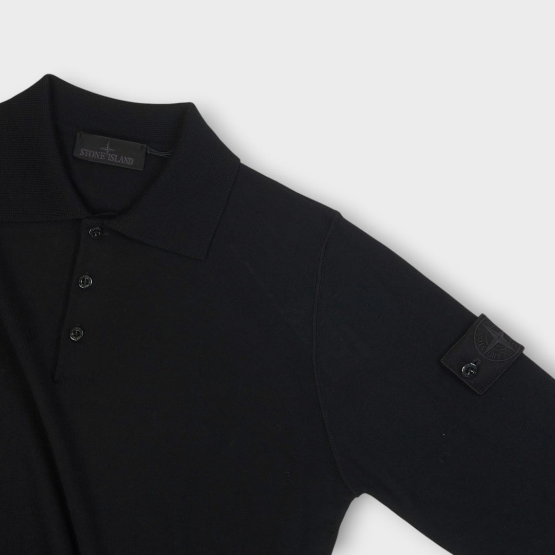 Stone Island Ghost Pure Wool Polo Sweater I Sort