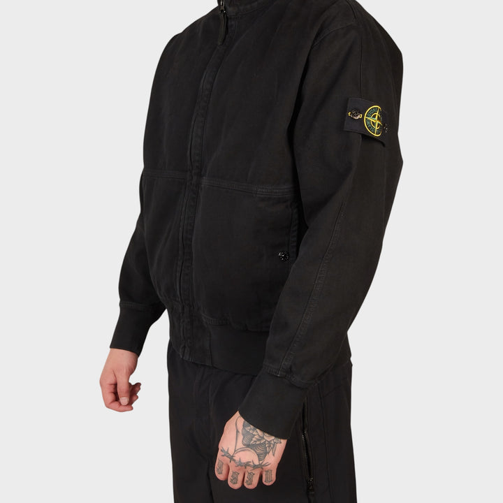 Stone Island Panama Cotton Hooded Jacket I Sort