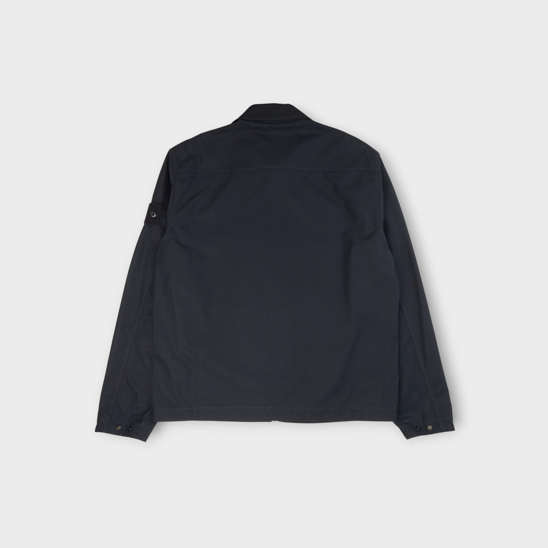 Stone Island All-Weather Cotton Canvas Ghost Overshirt I Navy