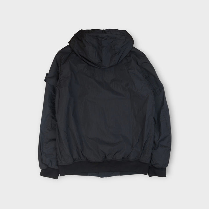 Stone Island Crinkle Reps Nylon Hooded Jakke I Navy
