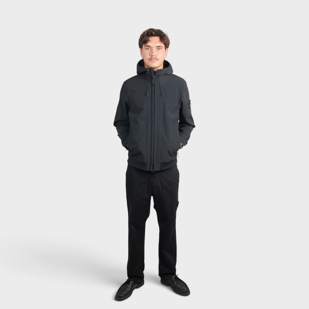 Stone Island Soft Shell-R E.Dye Technology Jakke I Sort