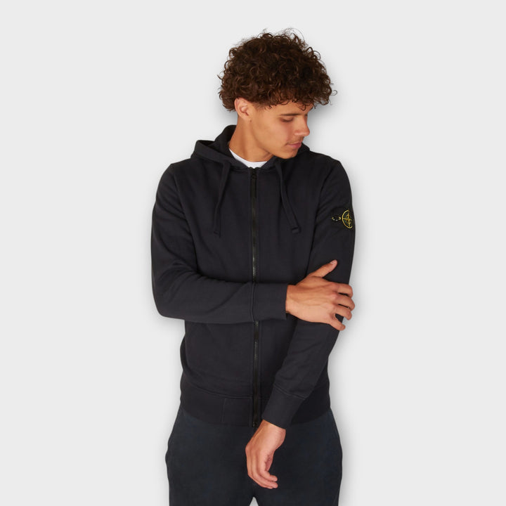 Stone Island Organic Cotton Zip Hoodie I Navy